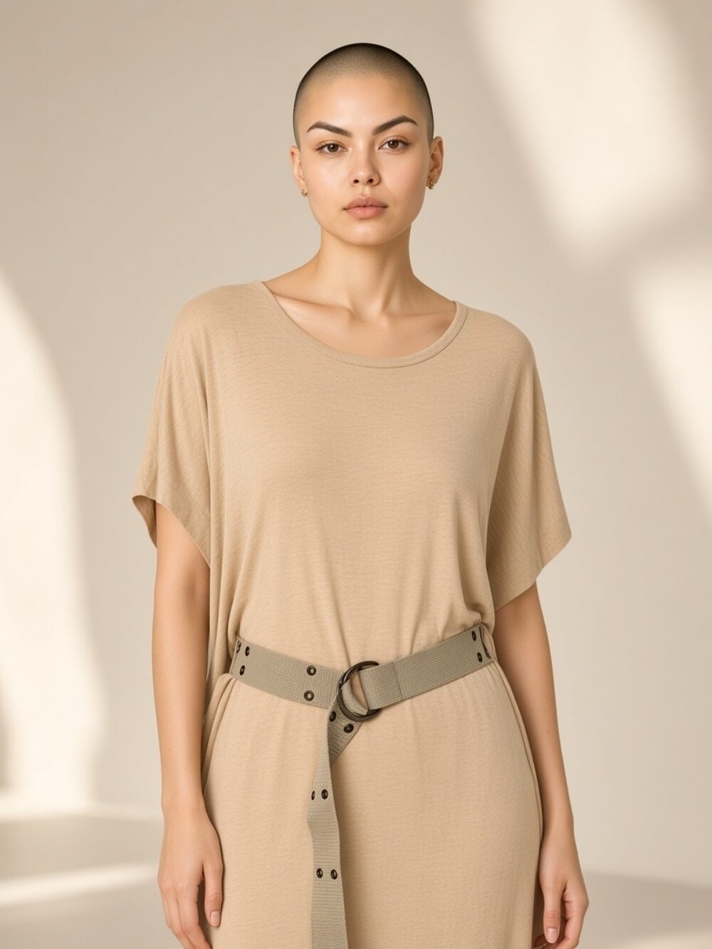 Drew Dresses Wheat Colored Belted Dress Size XS NWT